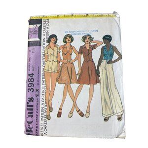 McCalls 3984 Sewing Pattern Size 10 Misses Jacket Top Skirt Pants Or Shorts CUT